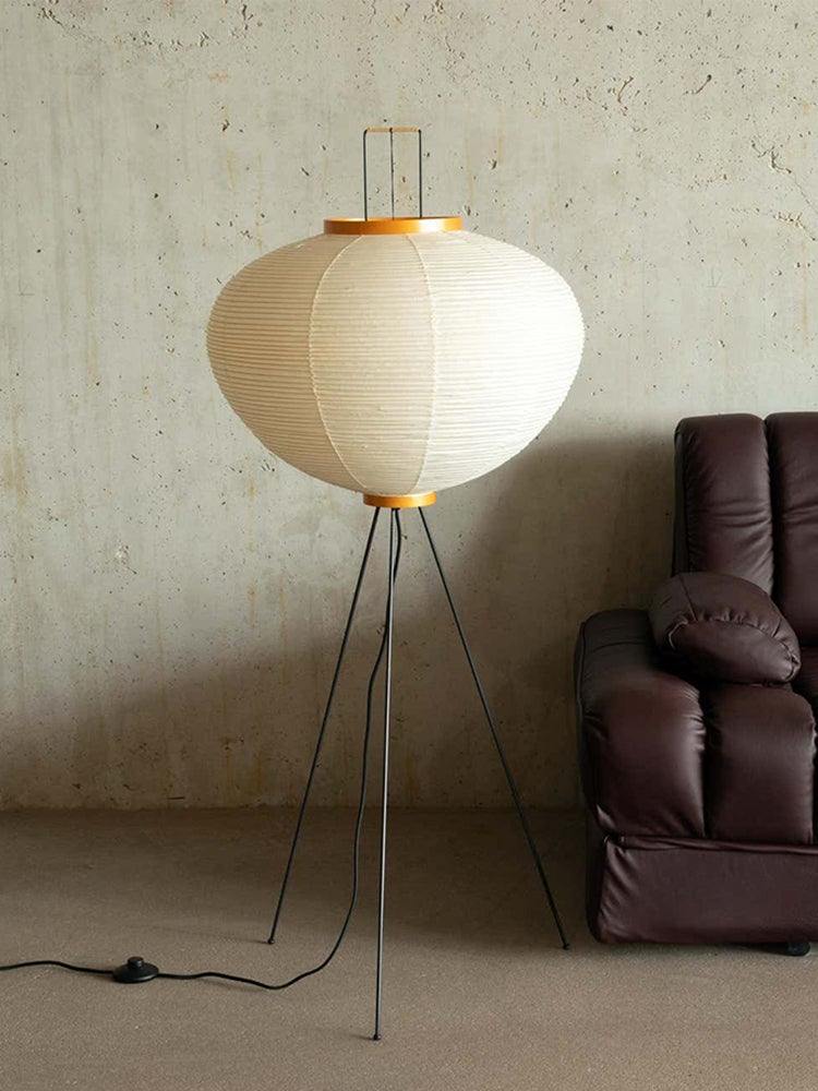 Floor Lamp, Akari Rice Paper Shade, E26/E27, Plug-In, Sculptural