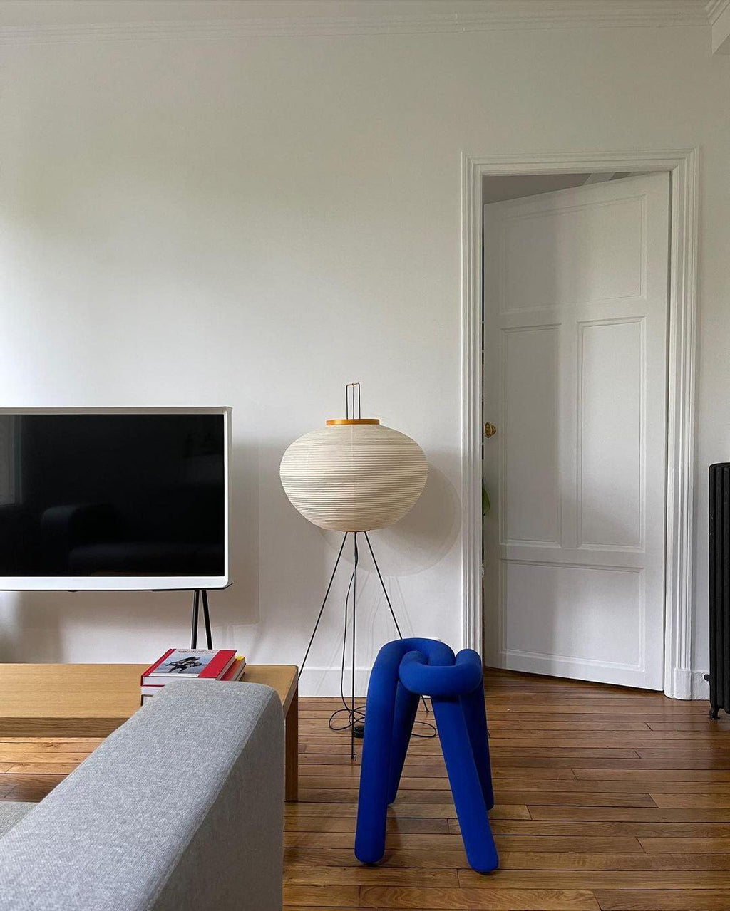 Floor Lamp, Akari Rice Paper Shade, E26/E27, Plug-In, Sculptural