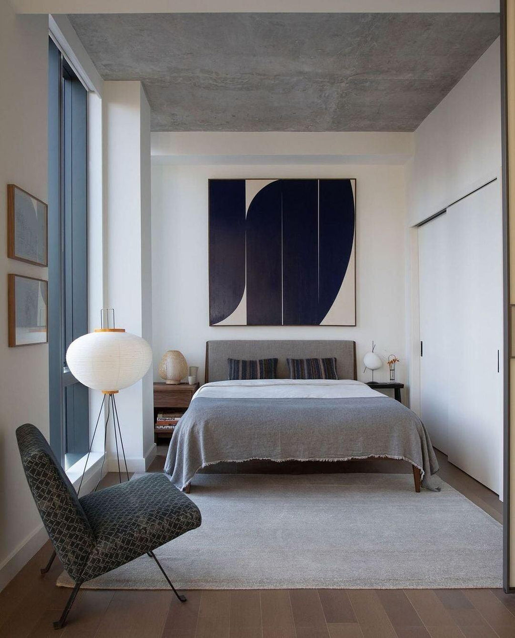 Floor Lamp, Akari Rice Paper Shade, E26/E27, Plug-In, Sculptural