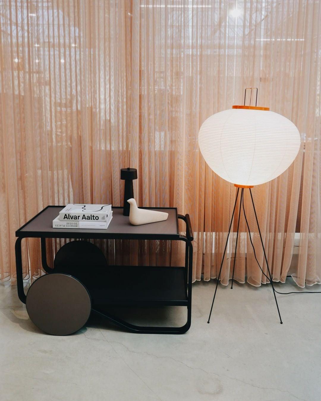 Floor Lamp, Akari Rice Paper Shade, E26/E27, Plug-In, Sculptural