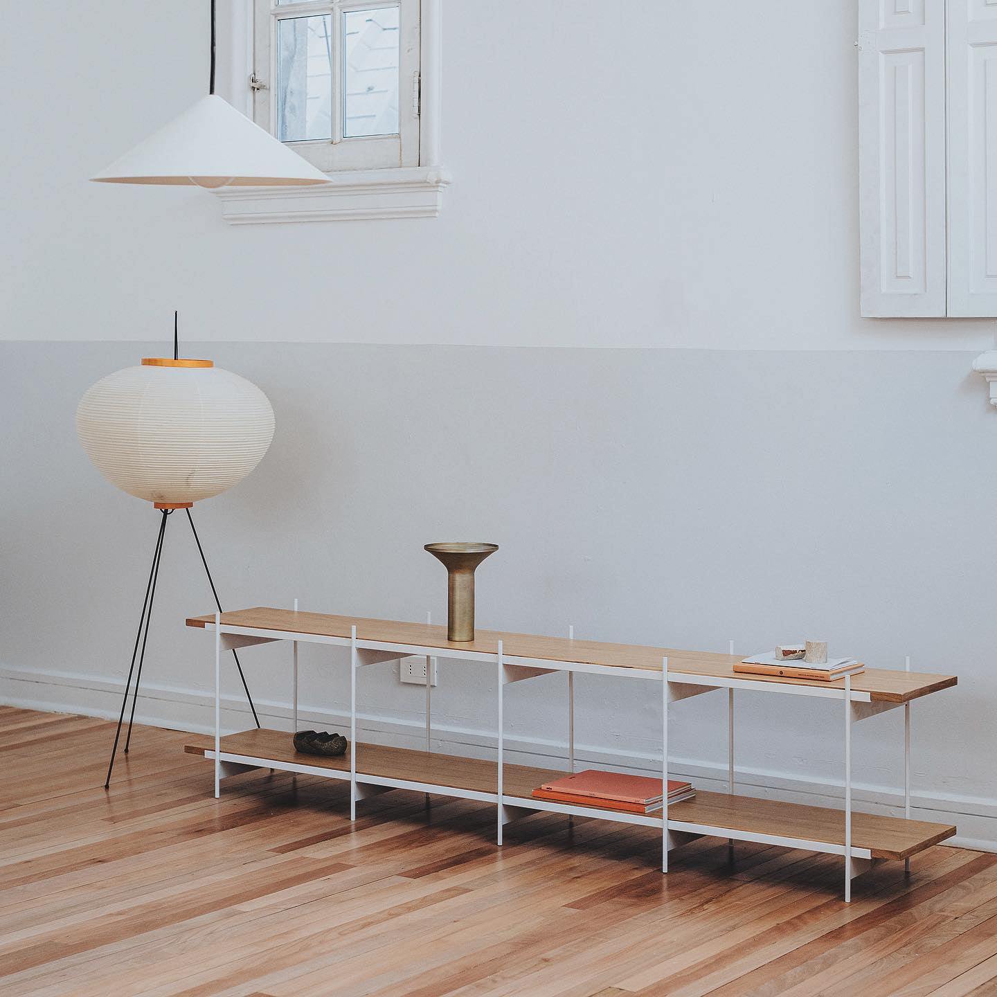 Floor Lamp, Akari Rice Paper Shade, E26/E27, Plug-In, Sculptural