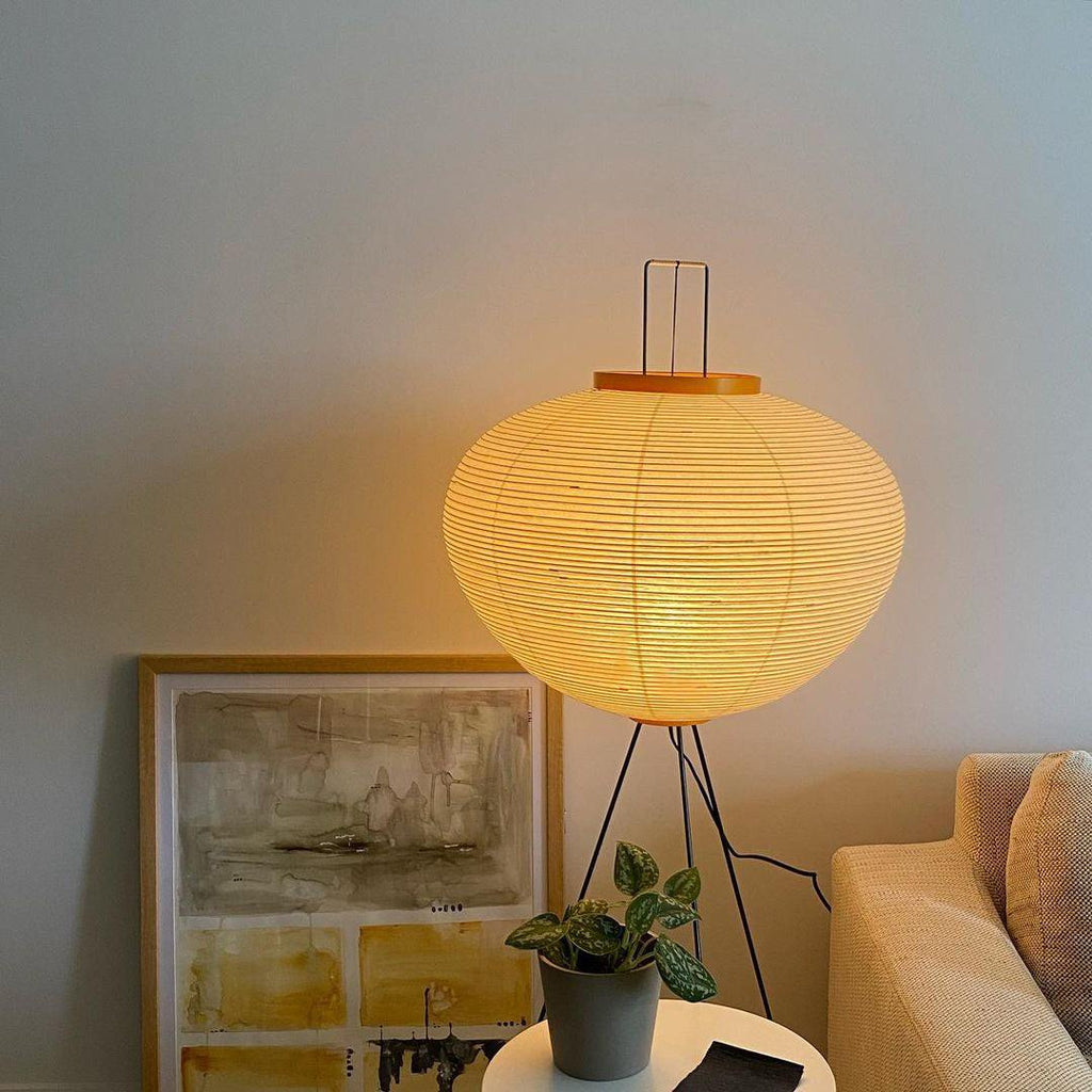 Floor Lamp, Akari Rice Paper Shade, E26/E27, Plug-In, Sculptural