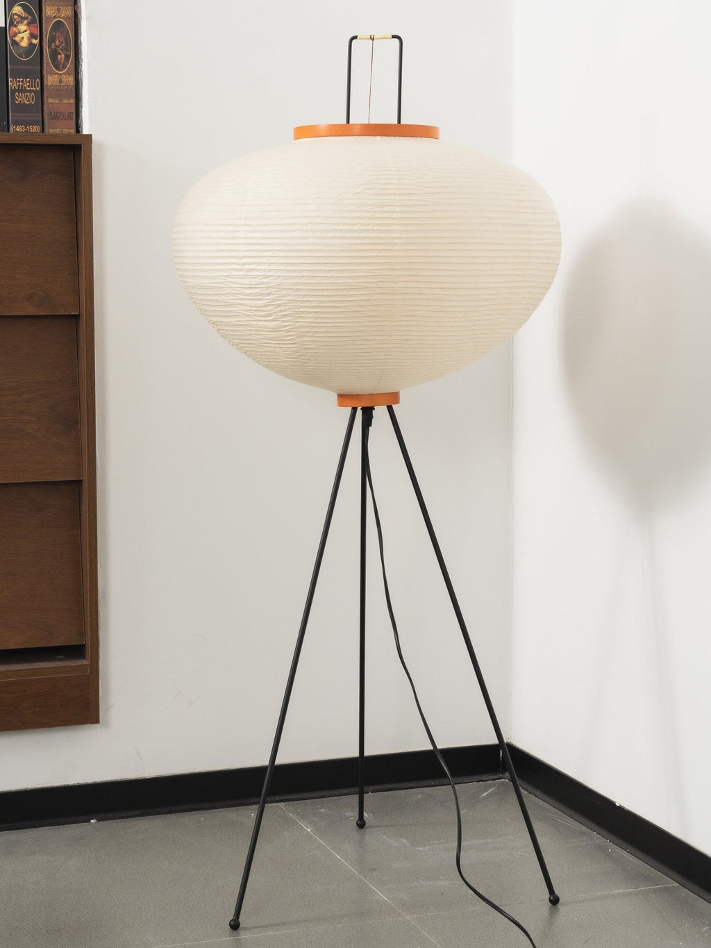Floor Lamp, Akari Rice Paper Shade, E26/E27, Plug-In, Sculptural