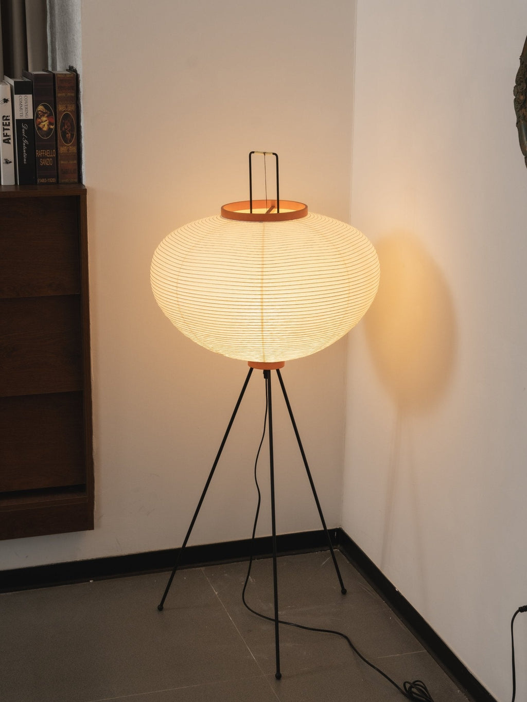 Floor Lamp, Akari Rice Paper Shade, E26/E27, Plug-In, Sculptural