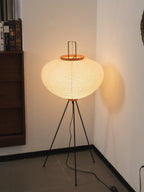 Floor Lamp, Akari Rice Paper Shade, E26/E27, Plug-In, Sculptural