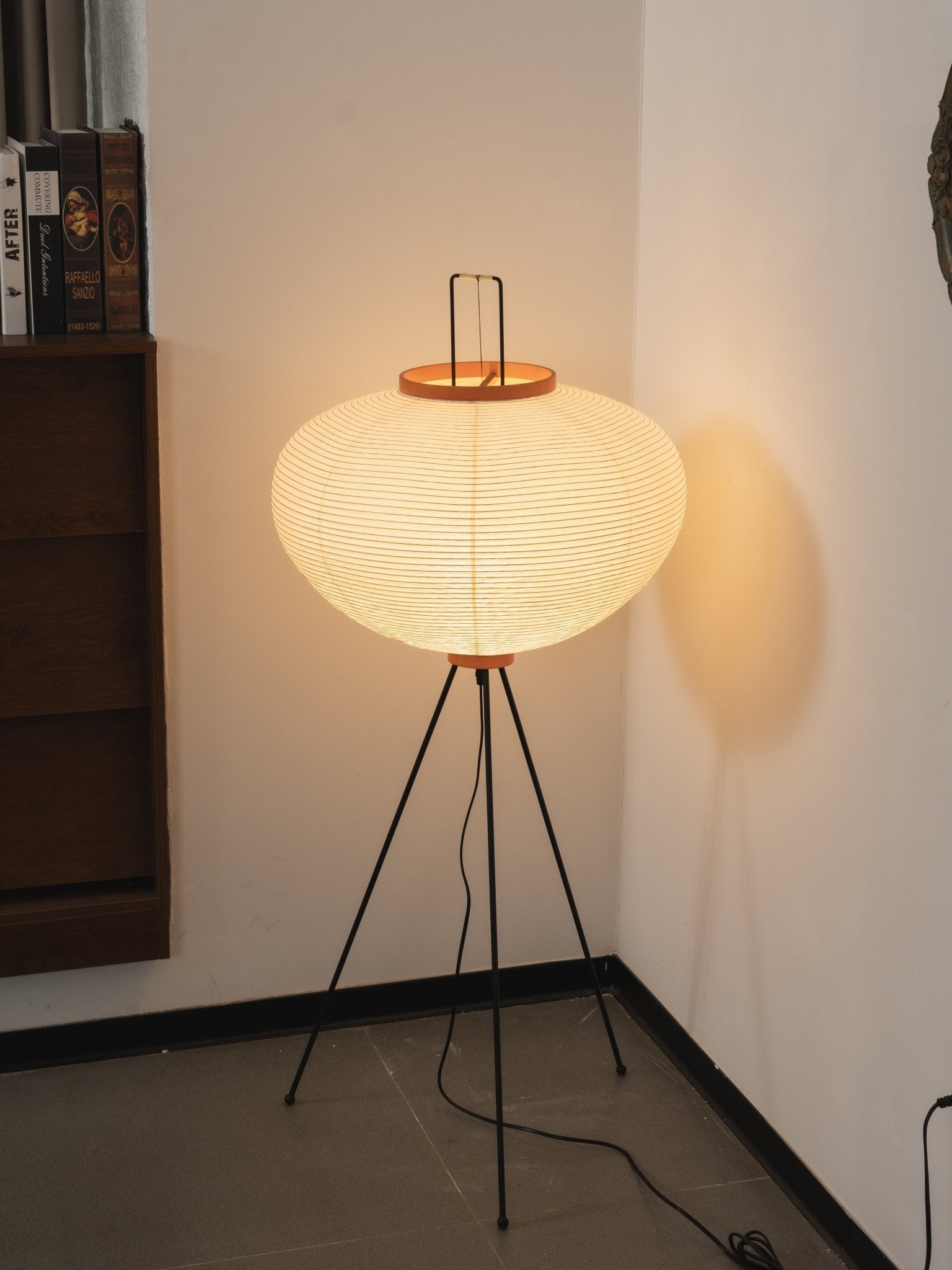Floor Lamp, Akari Rice Paper Shade, E26/E27, Plug-In, Sculptural