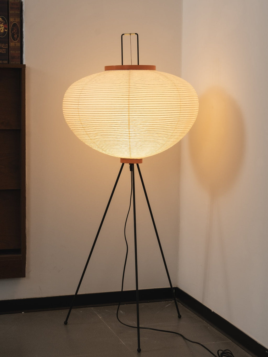 Floor Lamp, Akari Rice Paper Shade, E26/E27, Plug-In, Sculptural