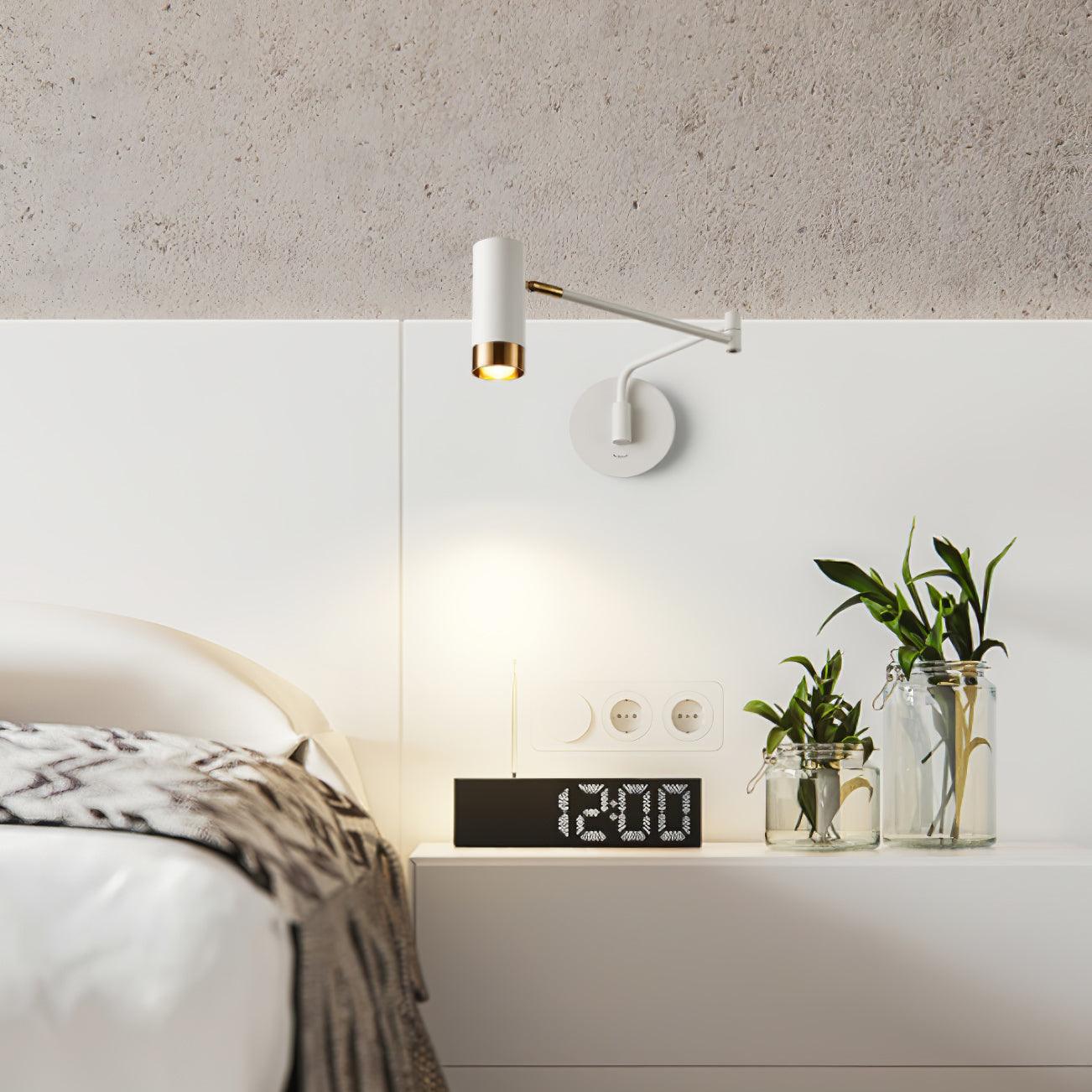 Svingarm Væglampe, Aflang Metal Skærm, E26/E27, Justerbar