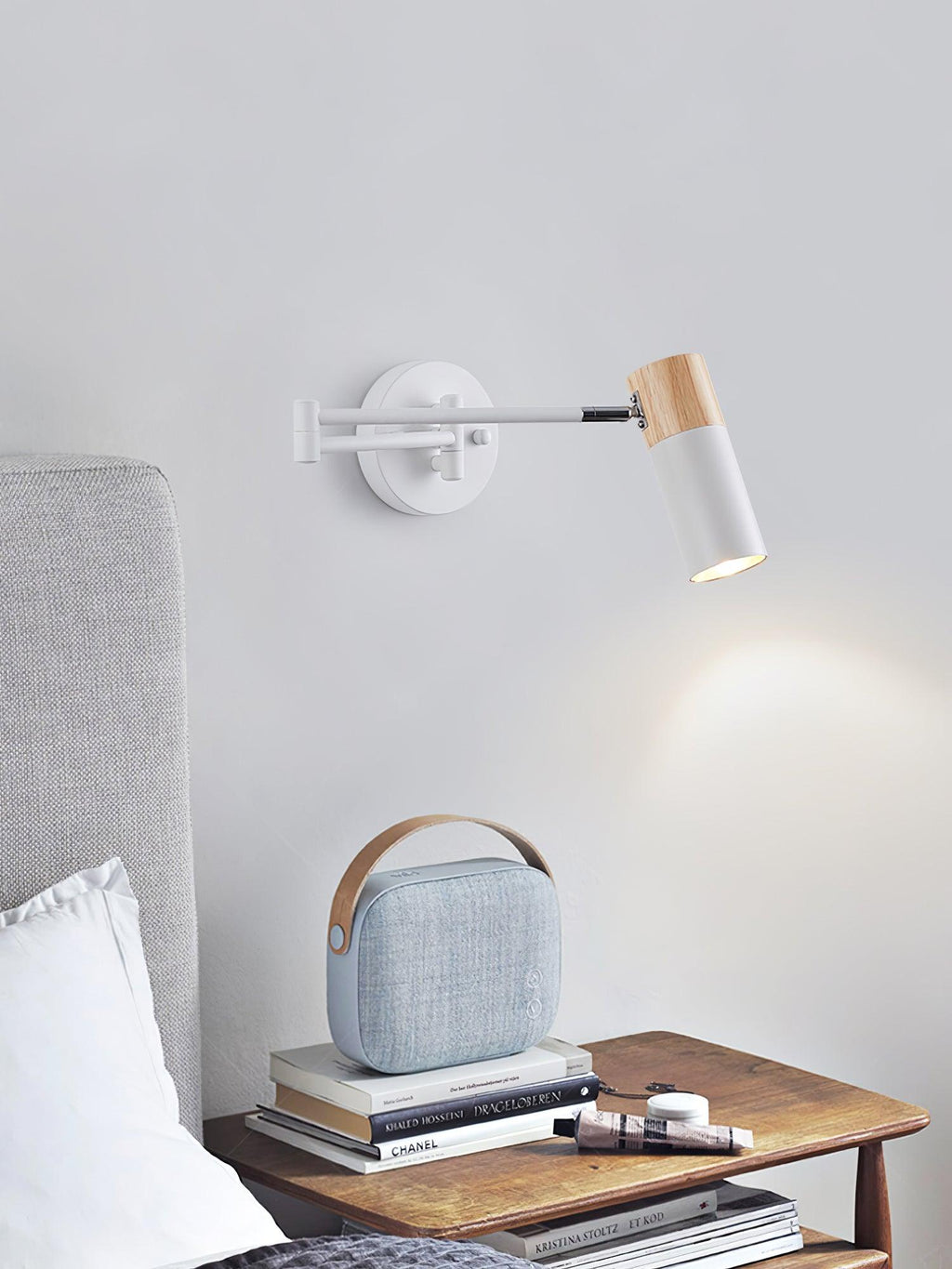 Svingarm Væglampe, Aflang Metal Skærm, E26/E27, Justerbar