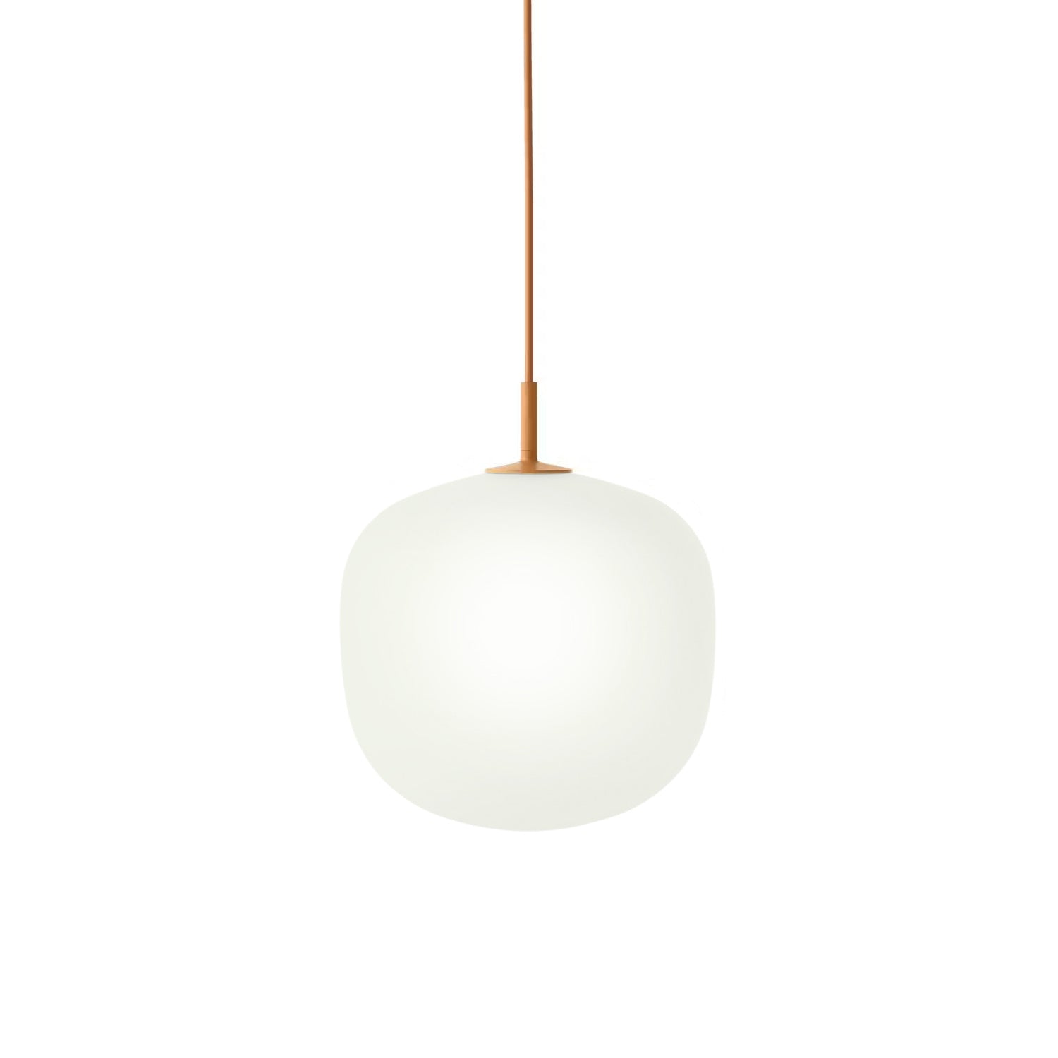 Sandblasted Glass Pendant Lamp, Acorn Shape, 3 Sizes in Orange, Black or White
