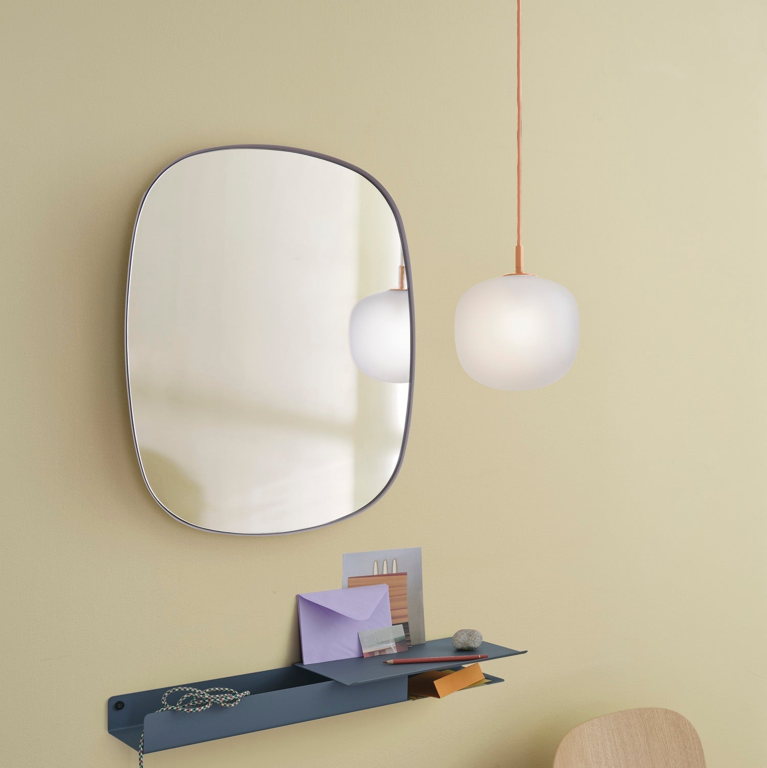 Sandblasted Glass Pendant Lamp, Acorn Shape, 3 Sizes in Orange, Black or White