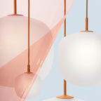 Sandblasted Glass Pendant Lamp, Acorn Shape, 3 Sizes in Orange, Black or White