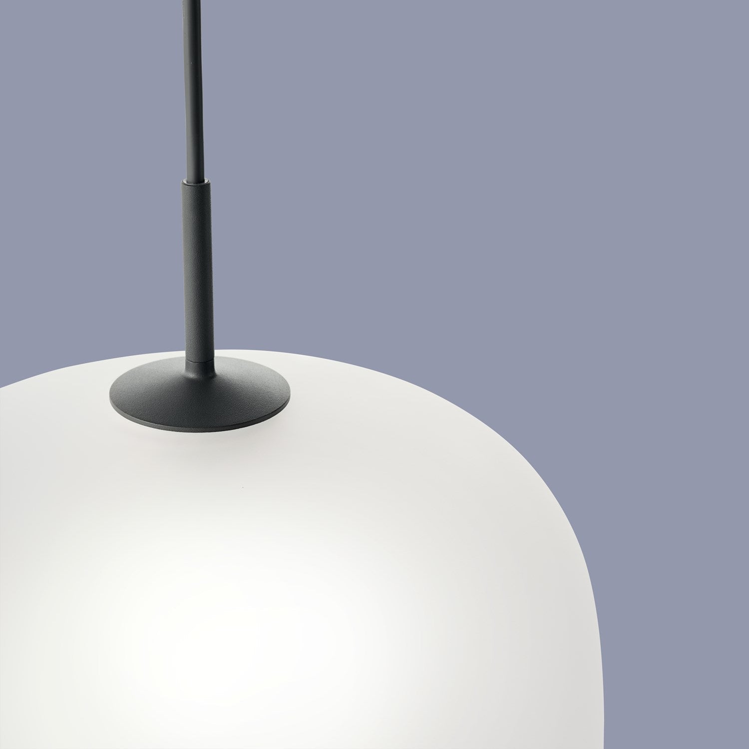 Sandblasted Glass Pendant Lamp, Acorn Shape, 3 Sizes in Orange, Black or White