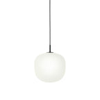 Sandblasted Glass Pendant Lamp, Acorn Shape, 3 Sizes in Orange, Black or White
