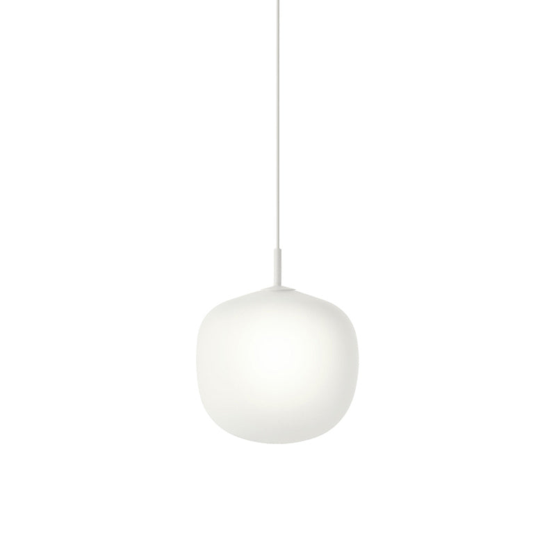 Sandblasted Glass Pendant Lamp, Acorn Shape, 3 Sizes in Orange, Black or White