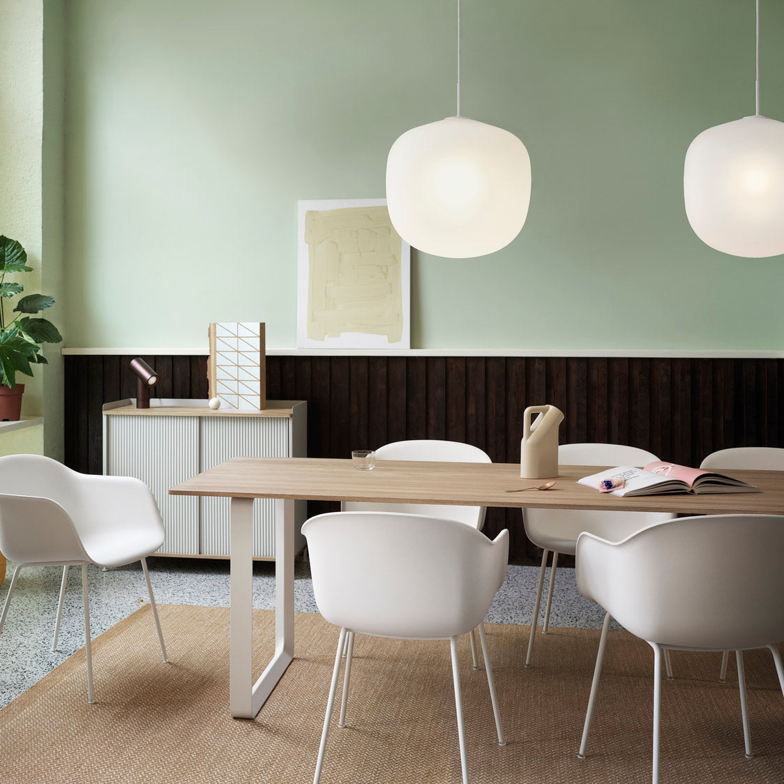 Sandblasted Glass Pendant Lamp, Acorn Shape, 3 Sizes in Orange, Black or White