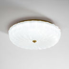 Ceiling Light, Frosted Sand Glass Shade, Integrated LED, Gold Trim
