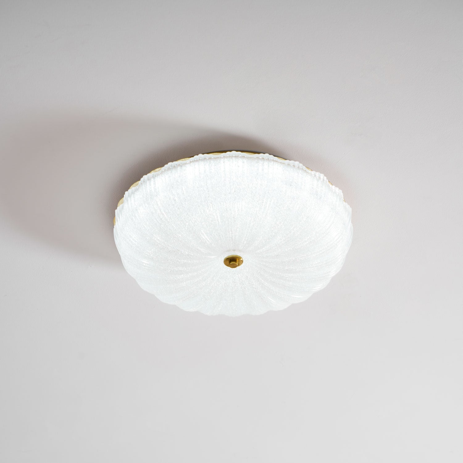 Ceiling Light, Frosted Sand Glass Shade, Integrated LED, Gold Trim