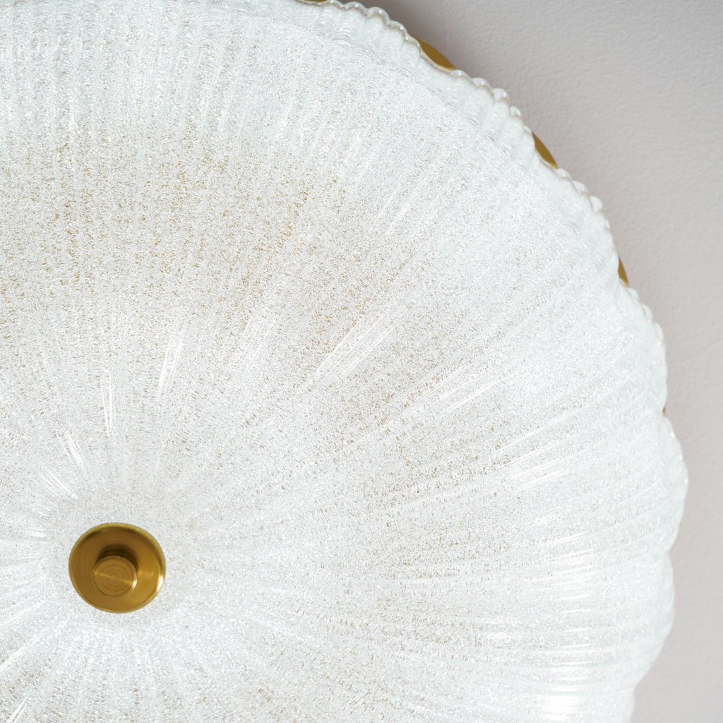 Ceiling Light, Frosted Sand Glass Shade, Integrated LED, Gold Trim