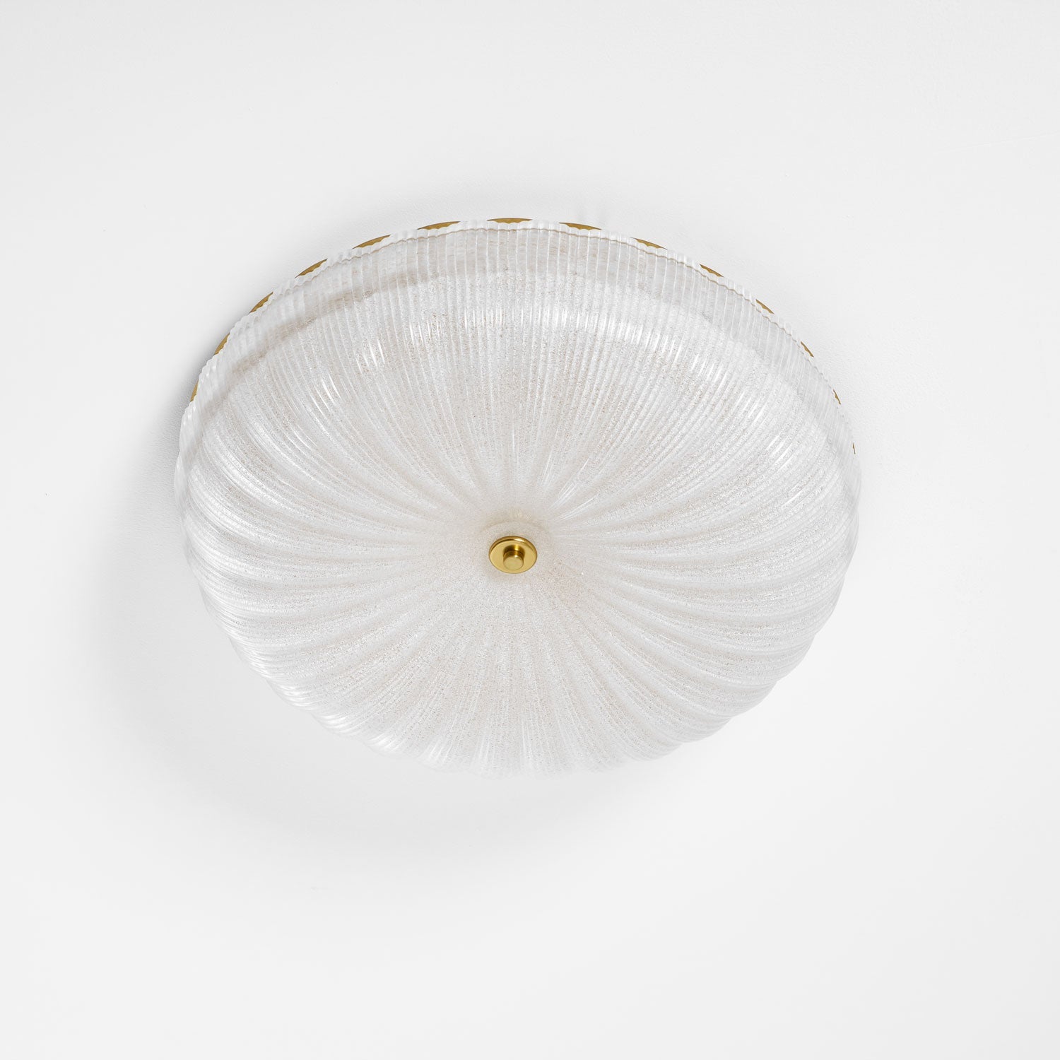 Ceiling Light, Frosted Sand Glass Shade, Integrated LED, Gold Trim