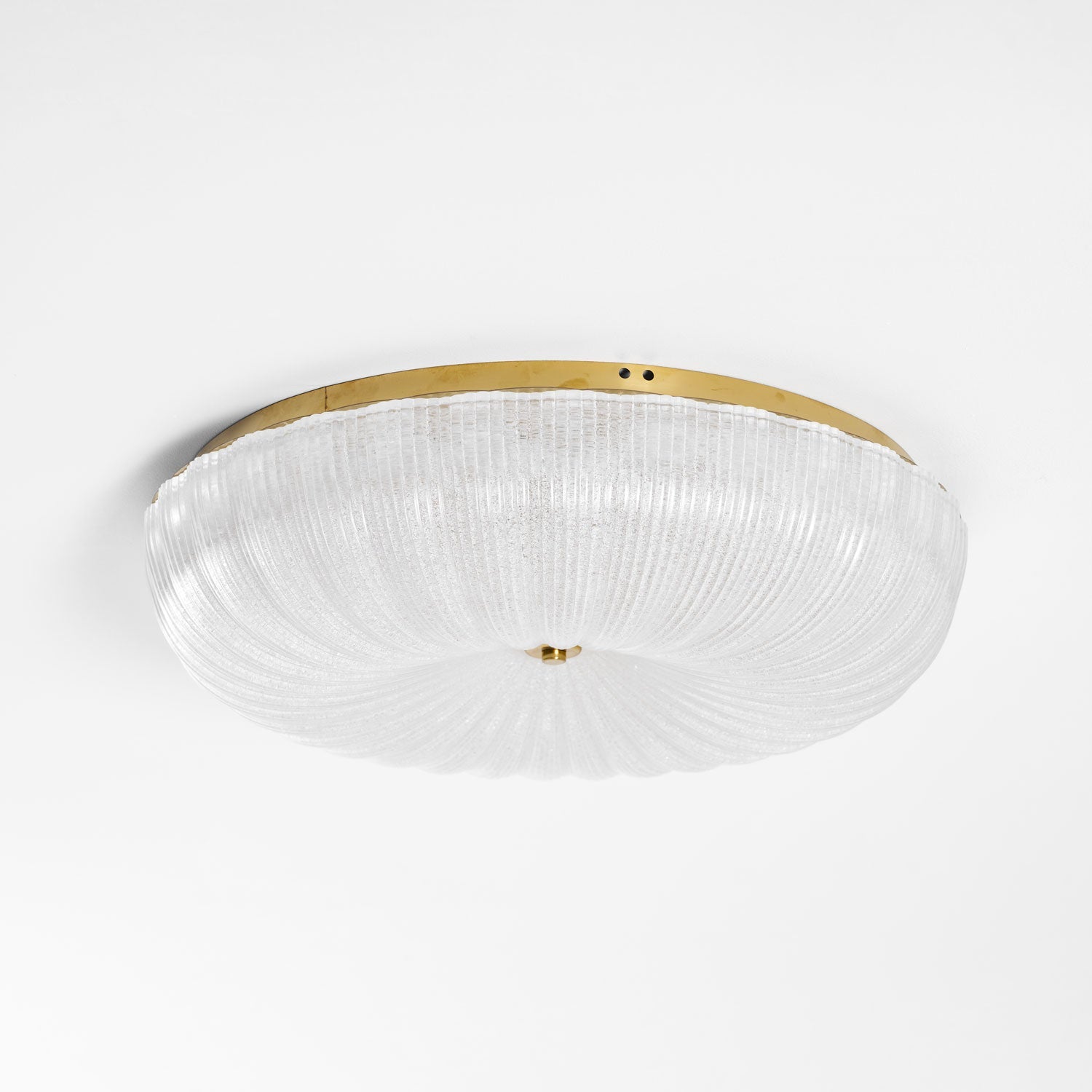 Ceiling Light, Frosted Sand Glass Shade, Integrated LED, Gold Trim