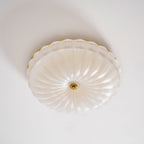 Ceiling Light, Frosted Sand Glass Shade, Integrated LED, Gold Trim