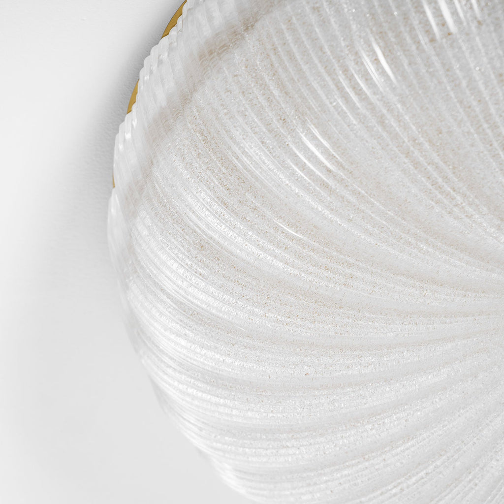Ceiling Light, Frosted Sand Glass Shade, Integrated LED, Gold Trim