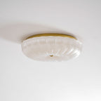 Ceiling Light, Frosted Sand Glass Shade, Integrated LED, Gold Trim