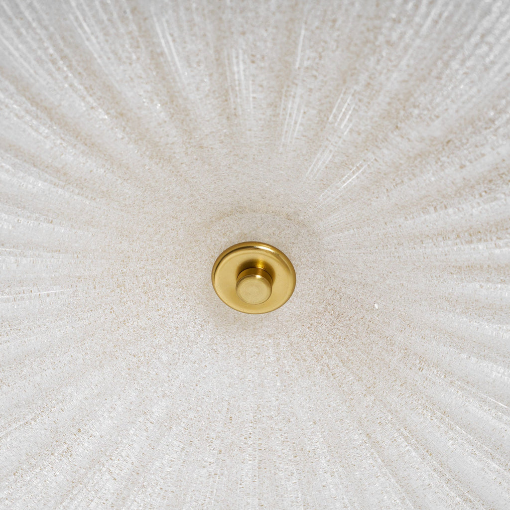 Ceiling Light, Frosted Sand Glass Shade, Integrated LED, Gold Trim