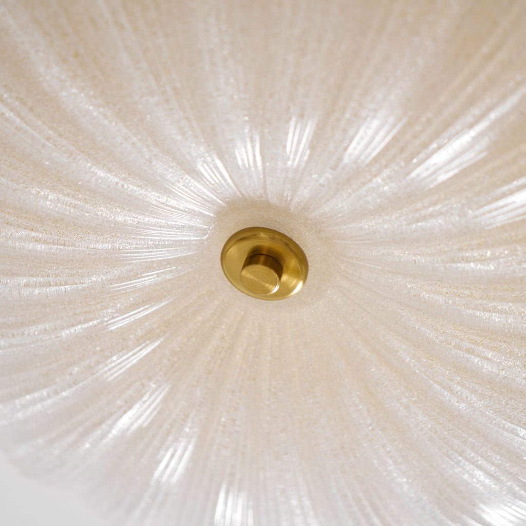 Ceiling Light, Frosted Sand Glass Shade, Integrated LED, Gold Trim