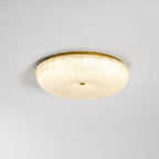 Ceiling Light, Frosted Sand Glass Shade, Integrated LED, Gold Trim