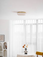 Ceiling Light, Frosted Sand Glass Shade, Integrated LED, Gold Trim