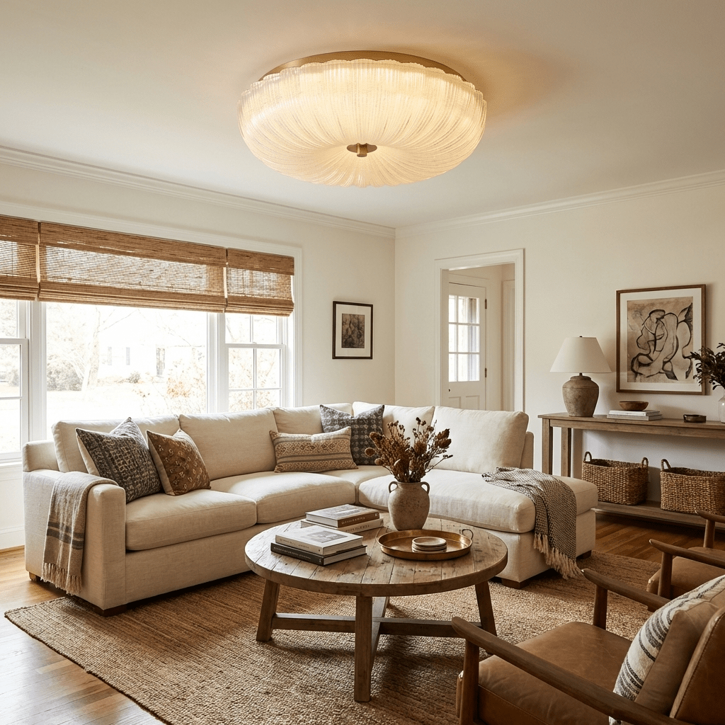Side profile of the flush frosted glass ceiling light