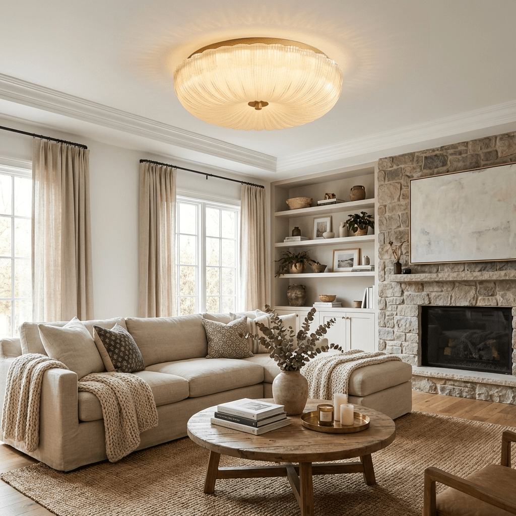 Frosted sand glass shade showing its subtle starry shimmer