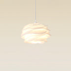 White PVC rose pendant light in a romantic room setting