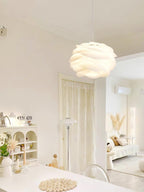 White PVC floral pendant light with adjustable drop cable