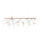 Firefly LED-lysekrone, roseguld gren, polykarbonat blade, dæmpbar