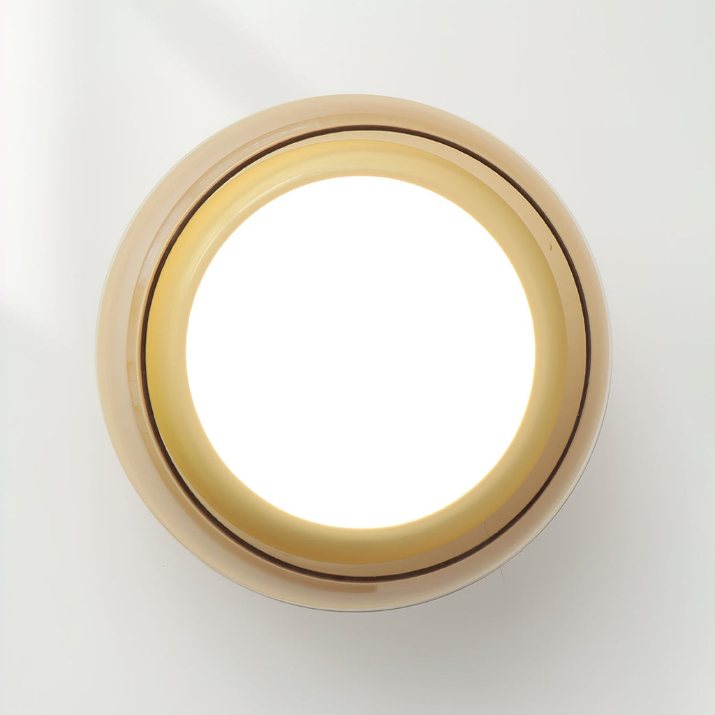 Flush Mount Ceiling Light, Valentina Retro Glass Shade, Cognac or Smoke Gray