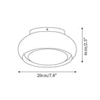 Flush Mount Ceiling Light, Valentina Retro Glass Shade, Cognac or Smoke Gray