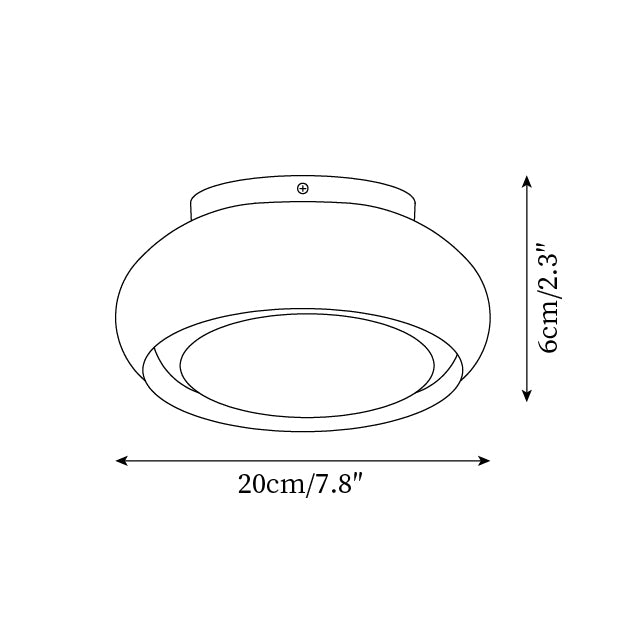Flush Mount Ceiling Light, Valentina Retro Glass Shade, Cognac or Smoke Gray