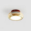 Flush Mount Ceiling Light, Valentina Retro Glass Shade, Cognac or Smoke Gray