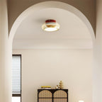 Flush Mount Ceiling Light, Valentina Retro Glass Shade, Cognac or Smoke Gray