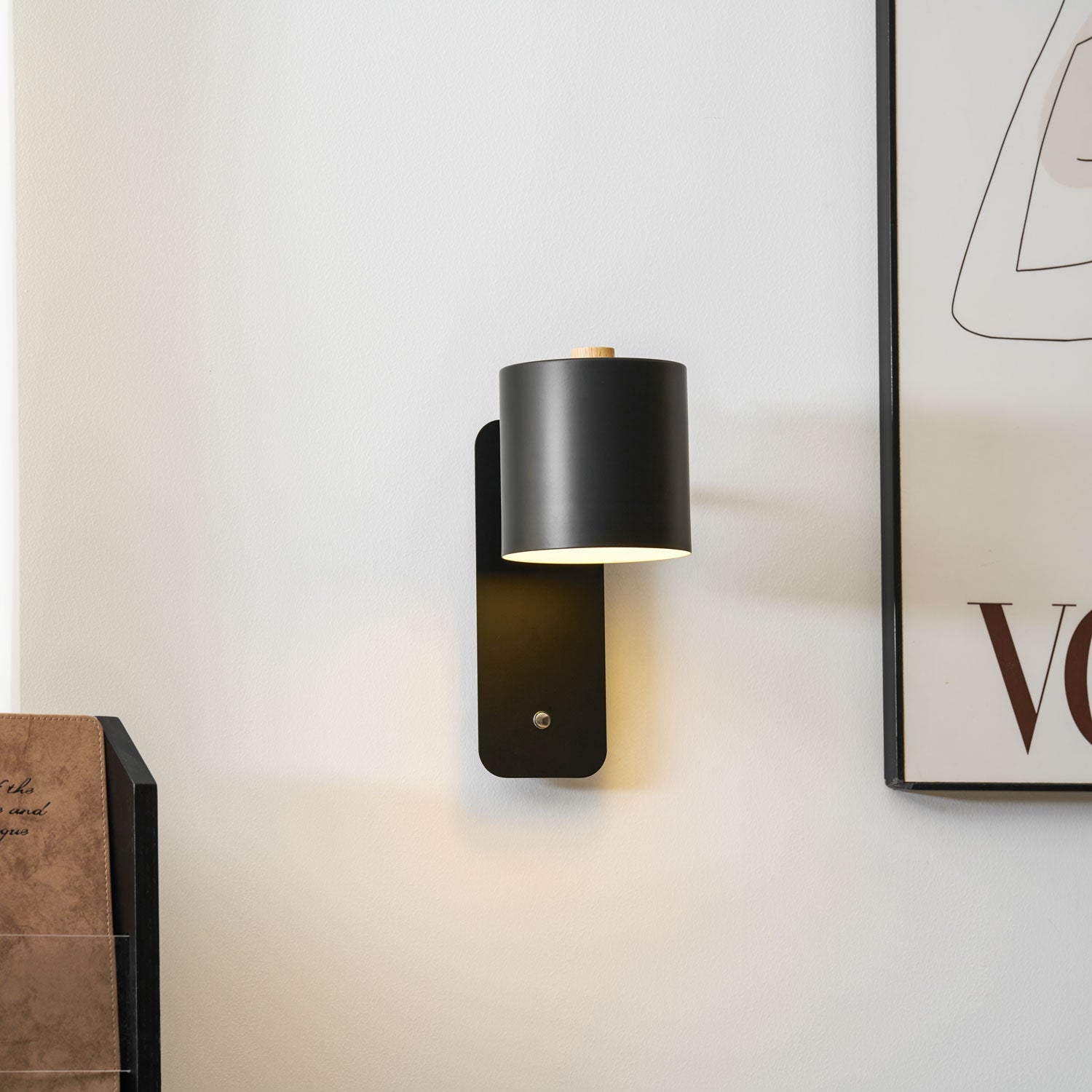 Cordless wall lamp shown from the side with depth profile