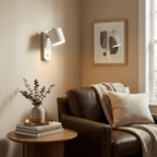 Grey cylinder wall lamp with polished chrome swivel joint