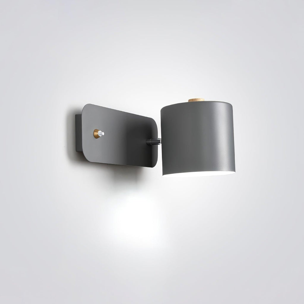 Væglampe, drejelig cylindergardin, E26/E27, metal, mat finish