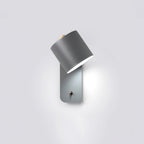 Rechargeable cylinder wall lamp with shade rotated upward