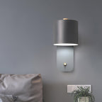 Væglampe, drejelig cylindergardin, E26/E27, metal, mat finish