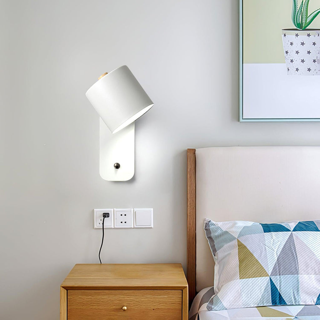 Cordless wall lamp shown in white and grey finishes