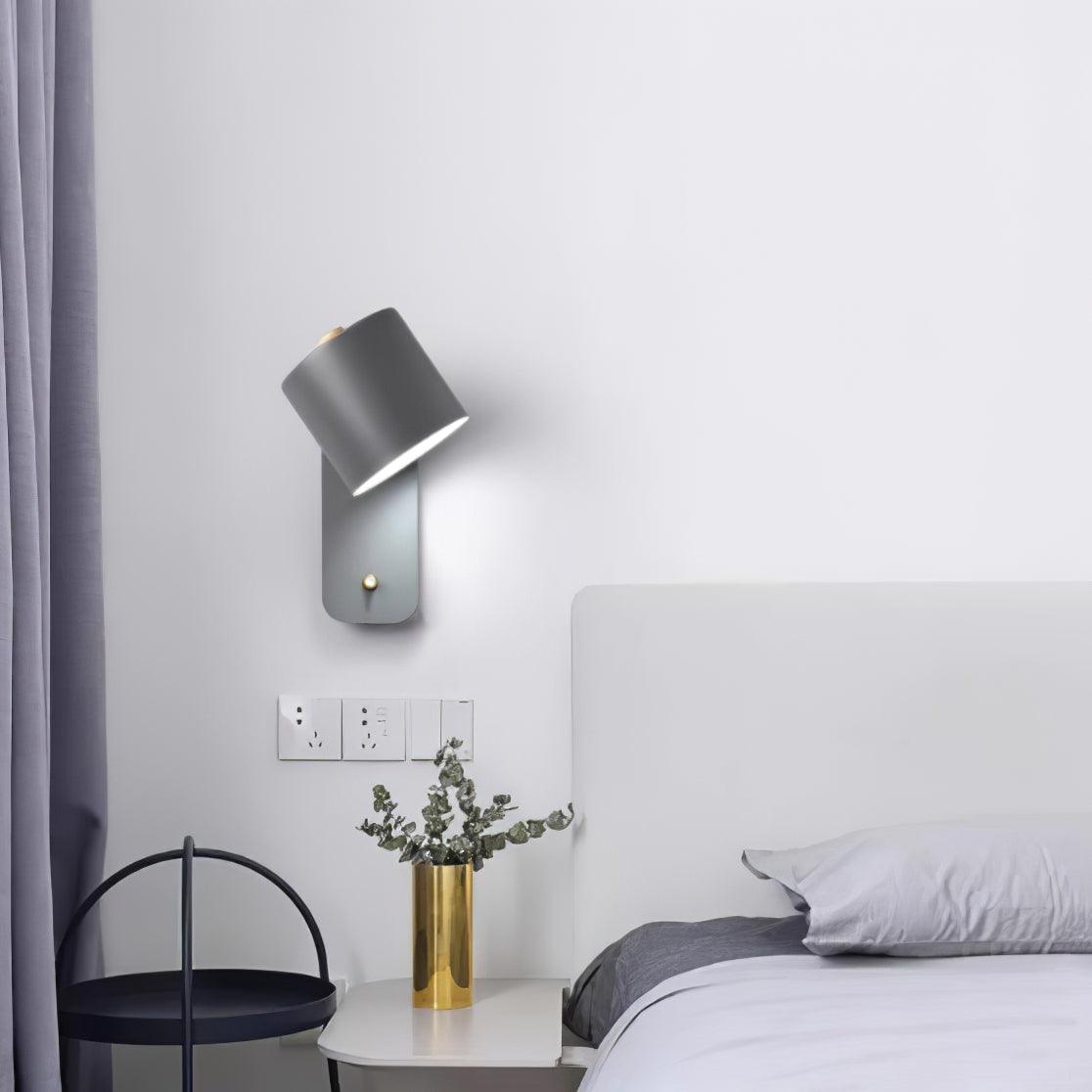 Væglampe, drejelig cylindergardin, E26/E27, metal, mat finish
