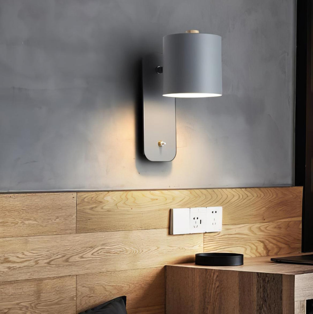 Væglampe, drejelig cylindergardin, E26/E27, metal, mat finish